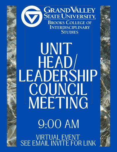 Unit Head/Leadership Council Combined Meeting poster